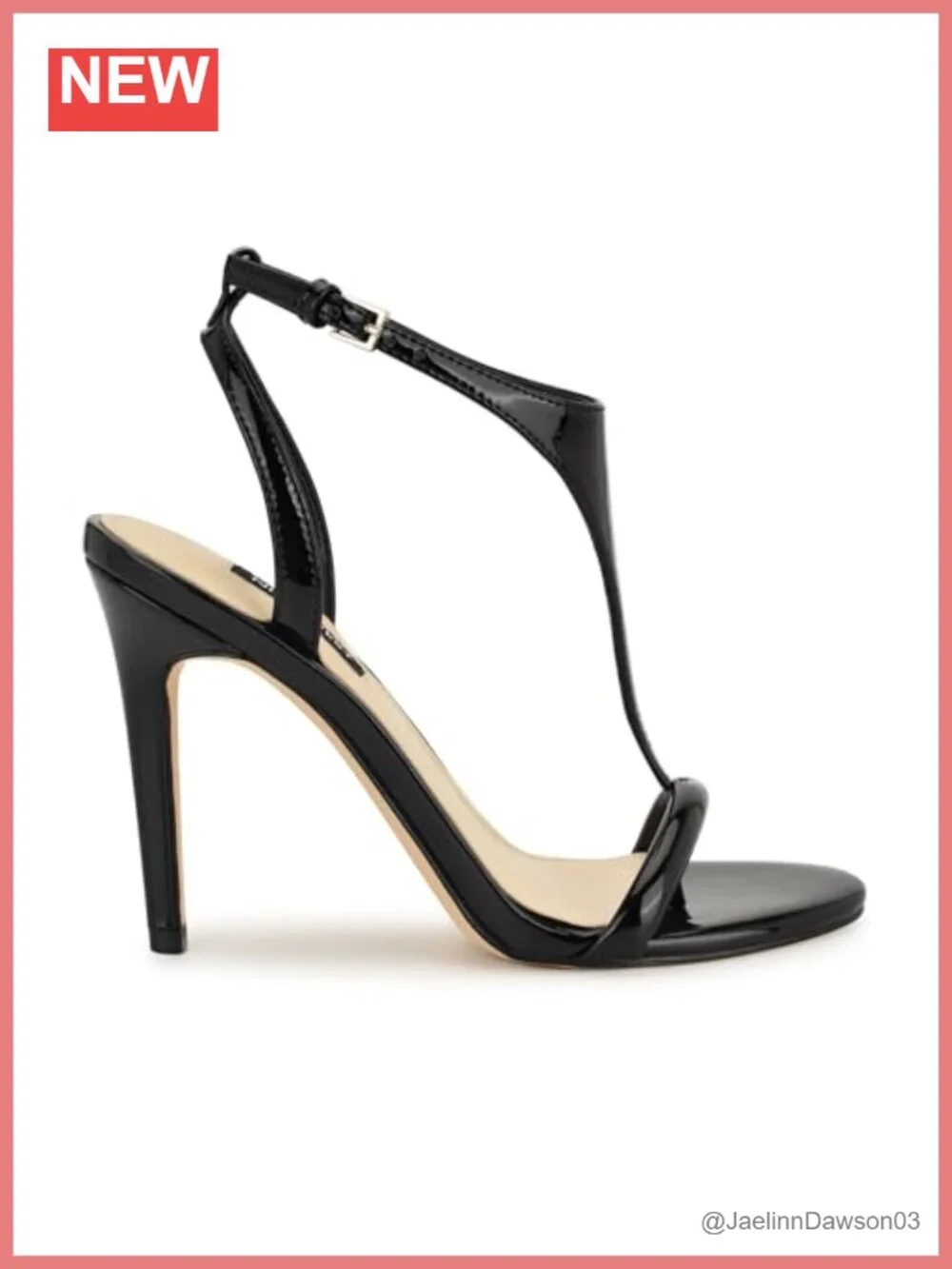 Faux Patent Leather Stiletto Heeled Sandals Open Toe Adjustable Ankle Strap